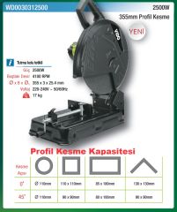 VİDO WD030312500 2500W 355mm Profil Kesme Makinesi