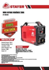 STAYER Potenza Max 200 Amper Kaynak Makinesi STY-MAX200