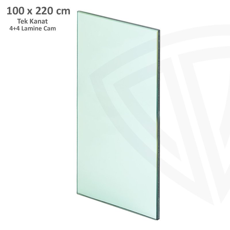 100x220cm Tek Kanat için 4+4 Lamine Cam
