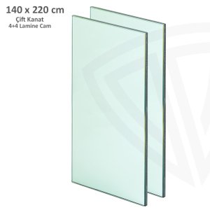 120x220cm Çift Kanat için 4+4 Lamine Cam