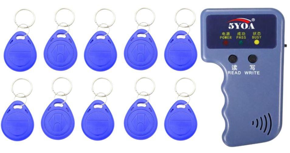 RFID Kart Yazıcı Kopyalayıcı + Writable yeniden yazılabilir Tag Seti  10 boncuk + programlayıcı: