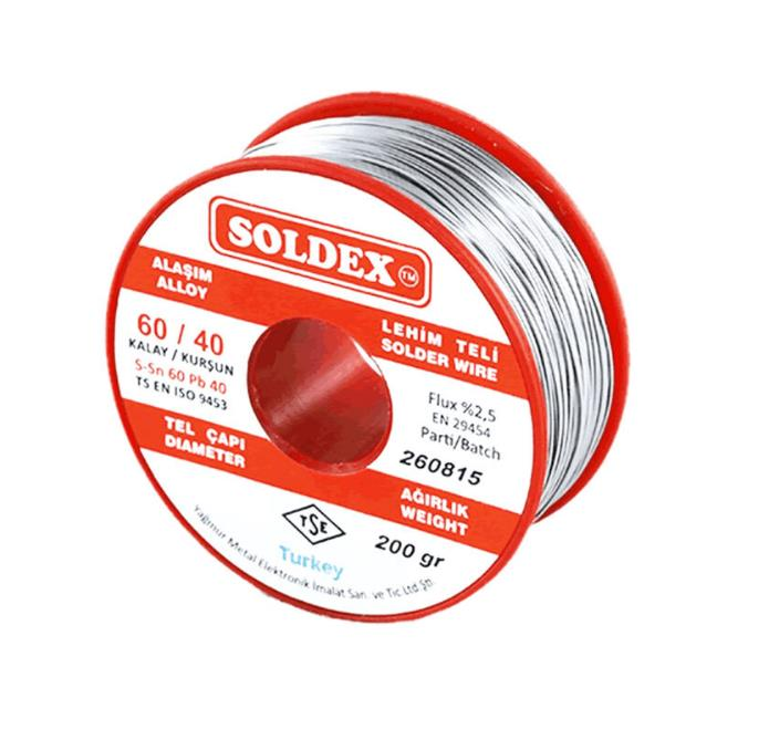 Soldex Lehim Teli 200 Gr 0.75mm Sn:60 - Pb:40 60/40
