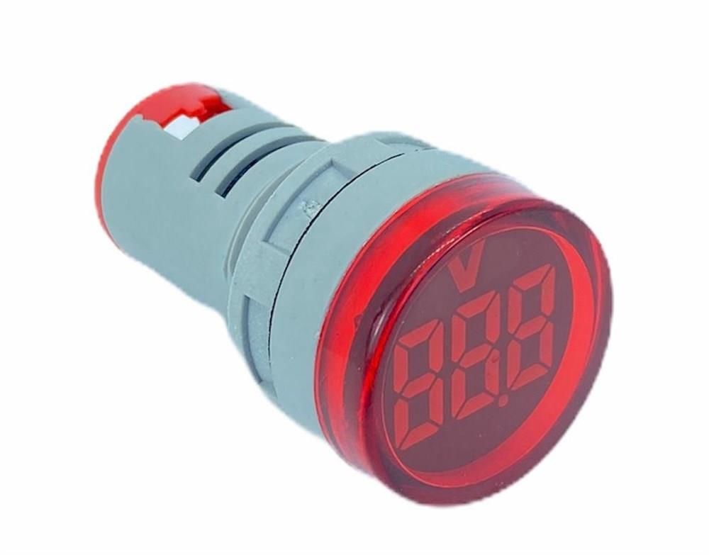 22mm Dijital Voltmetre 20-500v AC Kırmızı