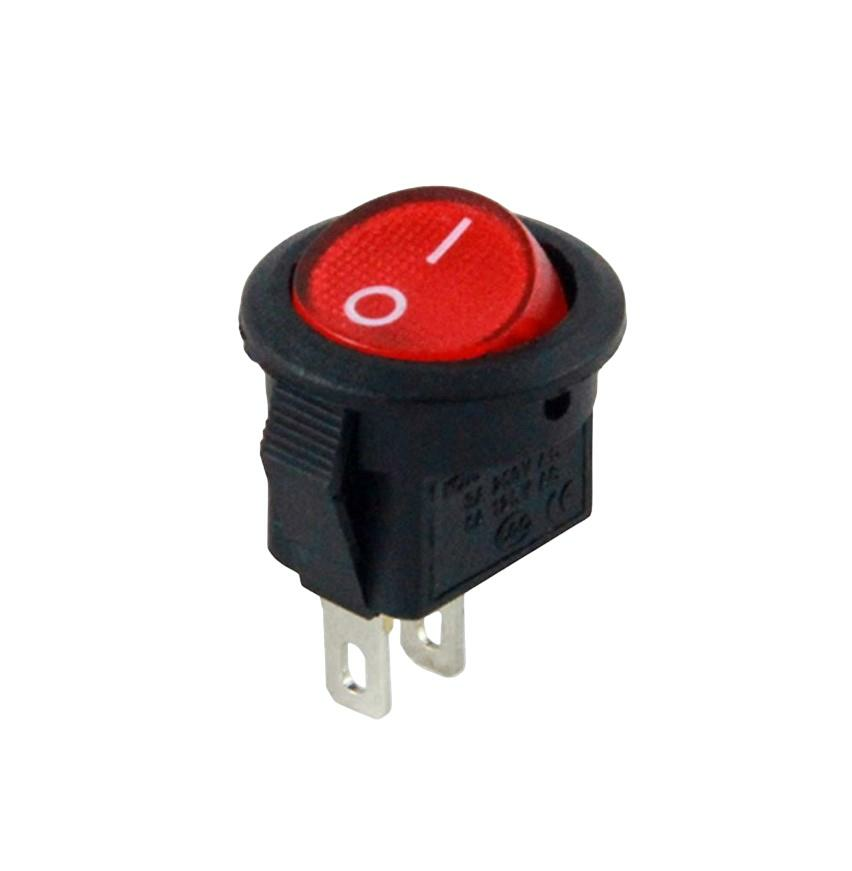 IC-134E Mini (S) Yuvarlak Işıksız Anahtar On-Off 2P Kırmızı