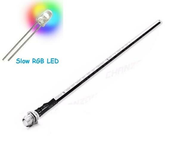 12V LED Slow RGB Animasyonlu Şase Tip Mercekli Kablolu 1 Adet- 20 Cm