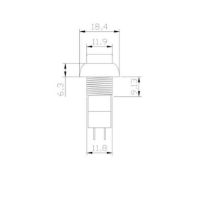 IC-186 Siyah Plastik Yaylı Buton 12mm PBS-11B