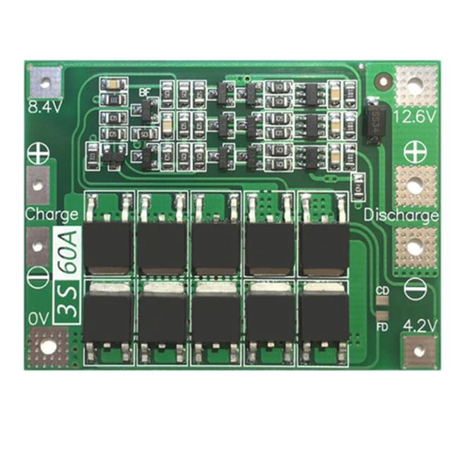 3S 60A 11,1V BMS Koruma Kartı Lityum Batarya 18650 Li-ion Lipo Protection Module