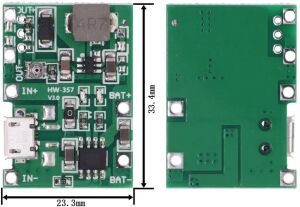 TP4056 2A Lipo - Li Ion Micro USB Pil Şarj Devresi + Voltaj Yükseltici Devre kartı