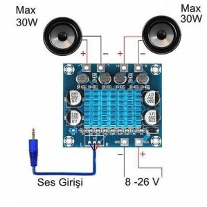 TPA3110 2x30W Streo Çift Kanal Amfi Devresi XH-A232
