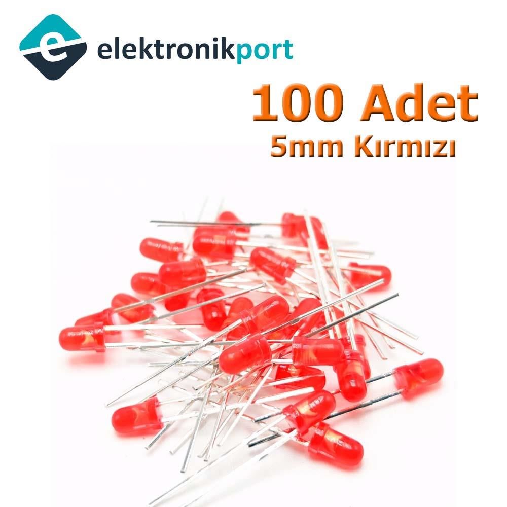 Led 5mm Kırmızı Difused 100 Adet