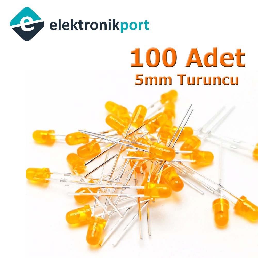 Led 5mm Turuncu Difused 100 Adet