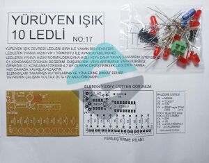 Yürüyen Işık Devresi 10 Ledli Demonte Kit Kendin Yap (NO:17)