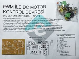 DC Motor Kontrol Devresi 4A (Hız Ve Yön Kontrollü)  Demonte Kit Kendin Yap (NO:24)