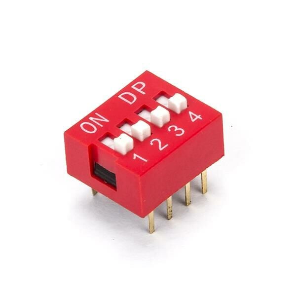 8 Pin - 4 Switch DIP Kırmızı