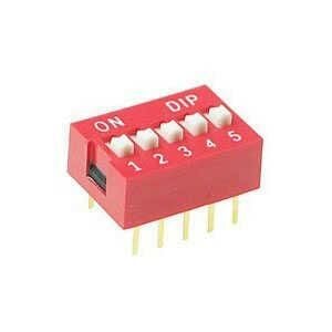 5li Dip Switch ON-OFF Kırmızı