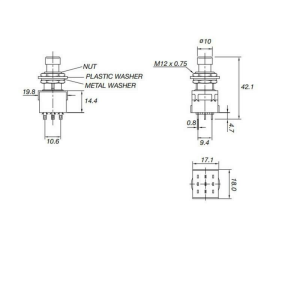 PBS-24-302 Kalıcı Pedal Switch 9 Pin