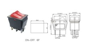 IC-101 İkili Işıklı Anahtar On-Off 6P