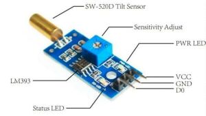 SW520D Tilt Sensör Kartı 3 Pin (Eğim Sensörü - Yatay)