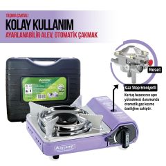 Orcamp Mini Çantalı Kamp Ocağı Mor