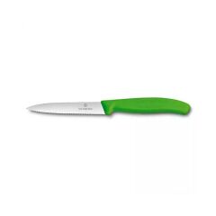 Victorinox 6.7736.L4 10cm Yeşil Tırtıklı Soyma Bıçağı