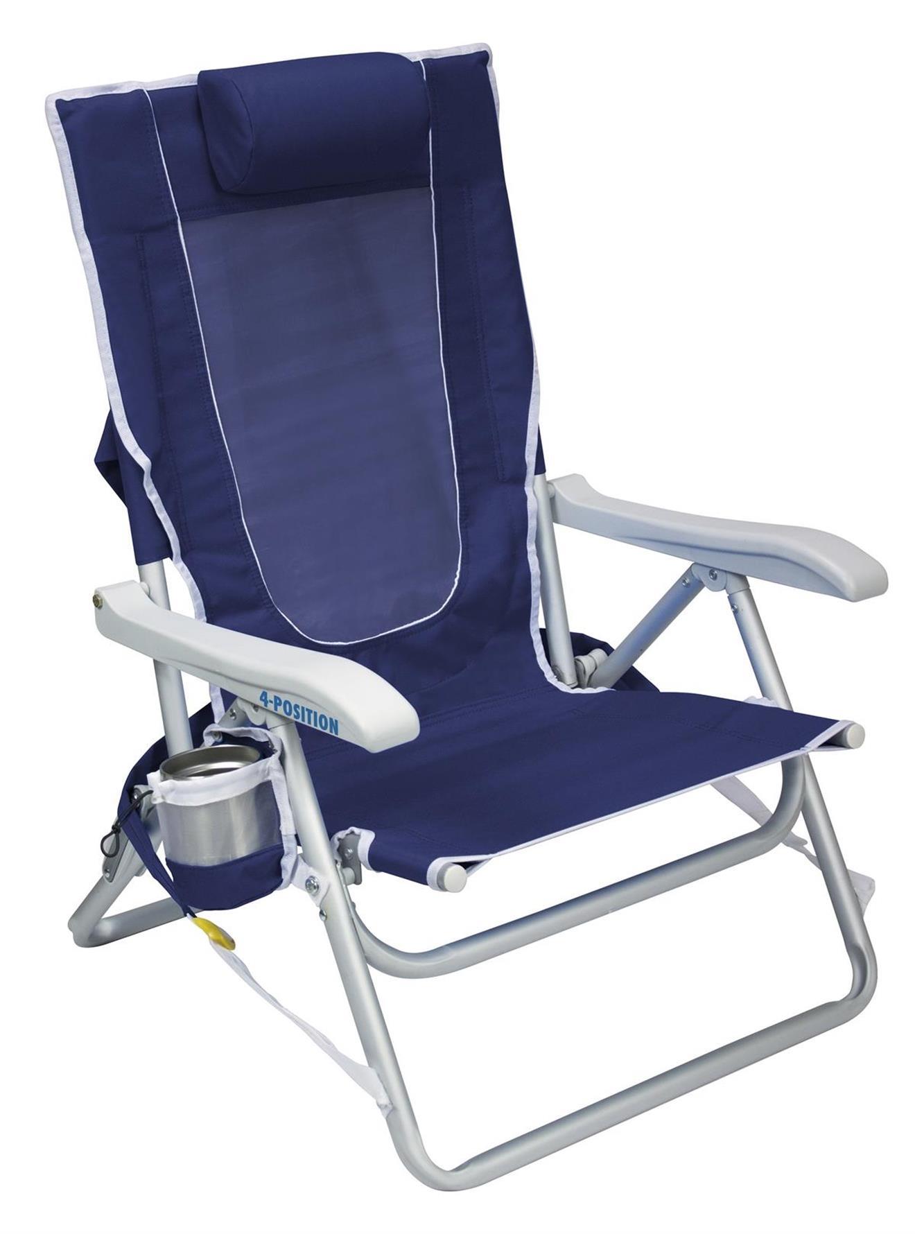 Gci Outdoor Backpack Beach Chair™ 4 Kademeli Katlanır Plaj Sandalyesi Deniz Mavisi
