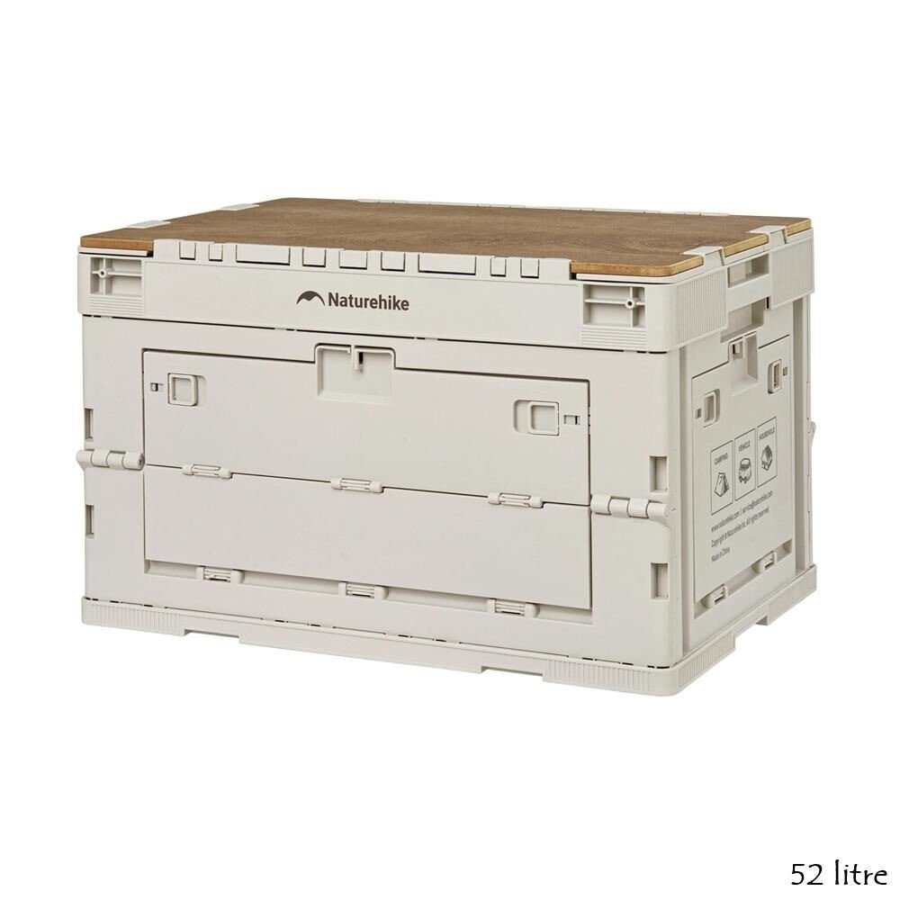 Naturehike Ling yue L Kapaklı Katlanır Saklama Kutusu [ Seyahat Organizatörü ] Light Beige Gray - 52 LT