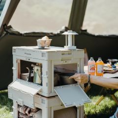 Naturehike Ling yue L Kapaklı Katlanır Saklama Kutusu [ Seyahat Organizatörü ] Light Beige Gray - 52 LT