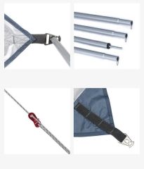 Naturehike Hexagon Sunrise Canopy 5.2x4.6 mt Tarp [Güneş ve Rüzgar Koruma Tentesi] Grey/Blue