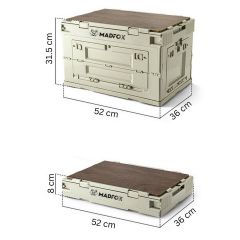 Madfox Çok Fonksiyonlu Katlanabilir Kamp Saklama Kutusu [ Seyahat Organizatörü ] Khaki - 60 LT