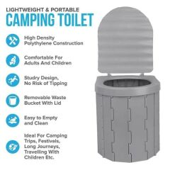 adfox Bi-Pot Katlanır Portatif Kamp Tuvaleti [WC] GRİ