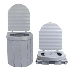 adfox Bi-Pot Katlanır Portatif Kamp Tuvaleti [WC] GRİ
