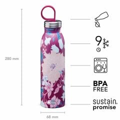Aladdin X Naito Chilled Thermavac Paslanmaz Çelik Su Şişesi 0.55 LT Pembe