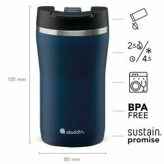 Aladdin Cafe Thermavac Leak-Lock ™ Paslanmaz Çelik Kupa 0,25 LT