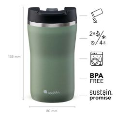 Aladdin Cafe Thermavac Leak-Lock ™ Paslanmaz Çelik Kupa 0,25 LT