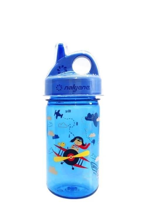 Nalgene 12oz Grip-n-Gulp Kids Blue Airplane Tritan Suluk