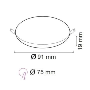 HOROZ 016-052-0008 8 Watt Sıva Altı Çerçevesiz Yuvarlak LED Panel - Beyaz Işık (6400K)