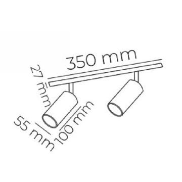Crealight MOL067 Siyah Sıva Üstü Hareketli İkili Spot (GU10 Duylu)