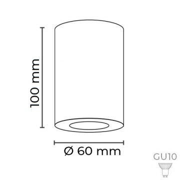 MOLLED MOL360-3 6x10 cm Beyaz-Siyah Sıva Üstü Silindir Spot Kasası (Metal - GU10 Duylu)