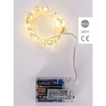ACK AS90-00990 Pilli 10 Metre LED Süsleme Işığı - Gün Işığı (3000K)