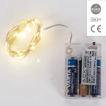 ACK AS90-00950 Pilli 5 Metre LED Süsleme Işığı - Gün Işığı (3000K)