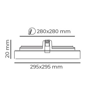 DÜNYA LED HS042-S 24 Watt 30x30 cm Siyah Sıva Altı Kare OSRAM LED Panel