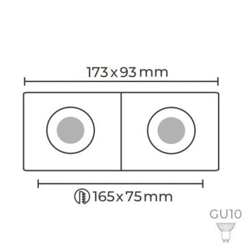 MOLLED MOL4152-SB Siyah-Beyaz Sıva Altı İkili Spot Kasası (Metal)