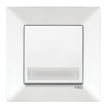 VİKO Karre/Meridian 90967027 Işıklı Etiketli Zil Anahtarı (Düğme+ Mekanizma) [Beyaz]