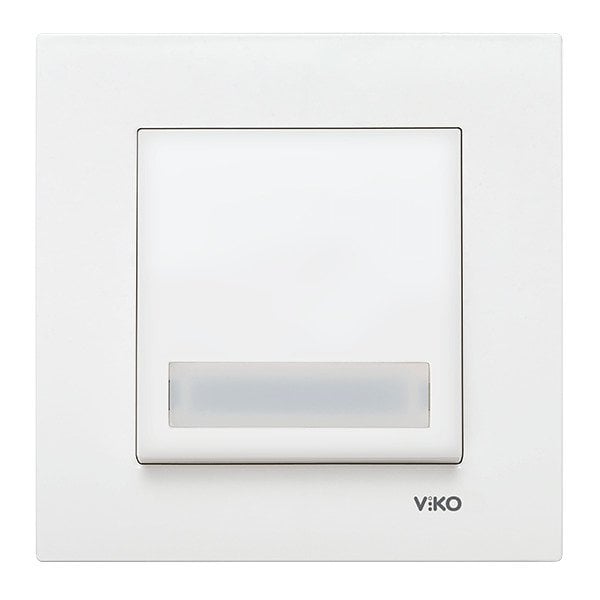 VİKO Karre/Meridian 90967027 Işıklı Etiketli Zil Anahtarı (Düğme+ Mekanizma) [Beyaz]