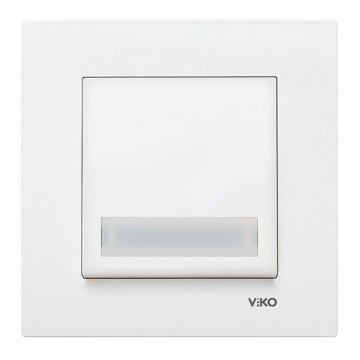 VİKO Karre/Meridian 90967027 Işıklı Etiketli Zil Anahtarı (Düğme+ Mekanizma) [Beyaz]