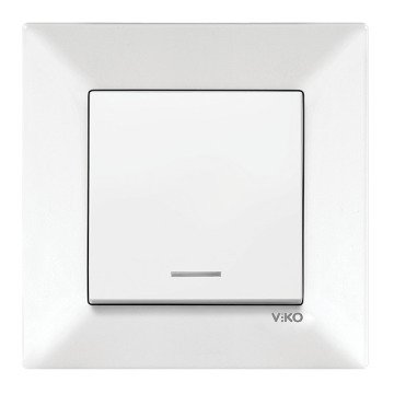 VİKO Karre/Meridian 90964674 Işıklı İki Kutuplu Anahtar [Beyaz]