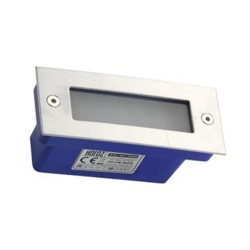 HOROZ 079-021-0002 PERLE 1.2 Watt Mat Krom Sıva Altı Dikdörtgen Dış Mekan LED Merdiven Armatür - Beyaz Işık (6400K)