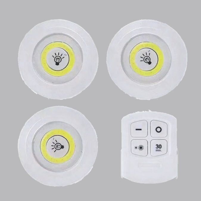 K2 GLOBAL KKS103 5 Watt Kumandalı 3 Adet LED Dolap/Kabin Spotu - Beyaz Işık