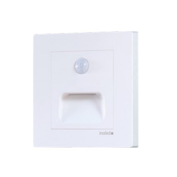 inoled 6101-05 1 Watt Sensörlü Beyaz Kare LED Merdiven Armatürü - Mavi