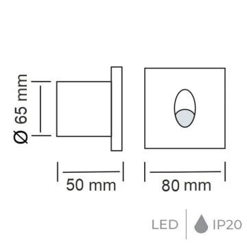 HOROZ 079-001-0003 ZÜMRÜT 3 Watt Beyaz Sıva Altı Kare LED Merdiven Armatürü - Ilık Beyaz (4000K)